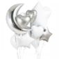 SILVER & WHITE BALLOON BOUQUET- SILENT NIGHT