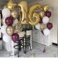 White, Burgandy & Gold Balloons Composition