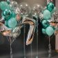 Silver and Green Birthday Balloon Arrangements