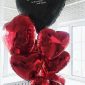 Black & Red Foil Heart Composition III