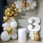 Golden Star & White Birthday Balloon Garland