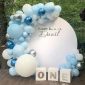 First Birthday Blue and White Balloons