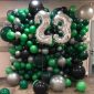 Silver 23 with Green Black and White Birthday Balloons